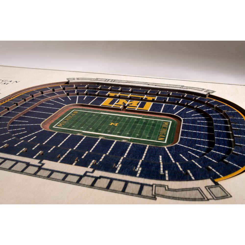YouTheFan NCAA Michigan Wolverines 5-Layer Stadiumviews 3D Wooden Wall Art