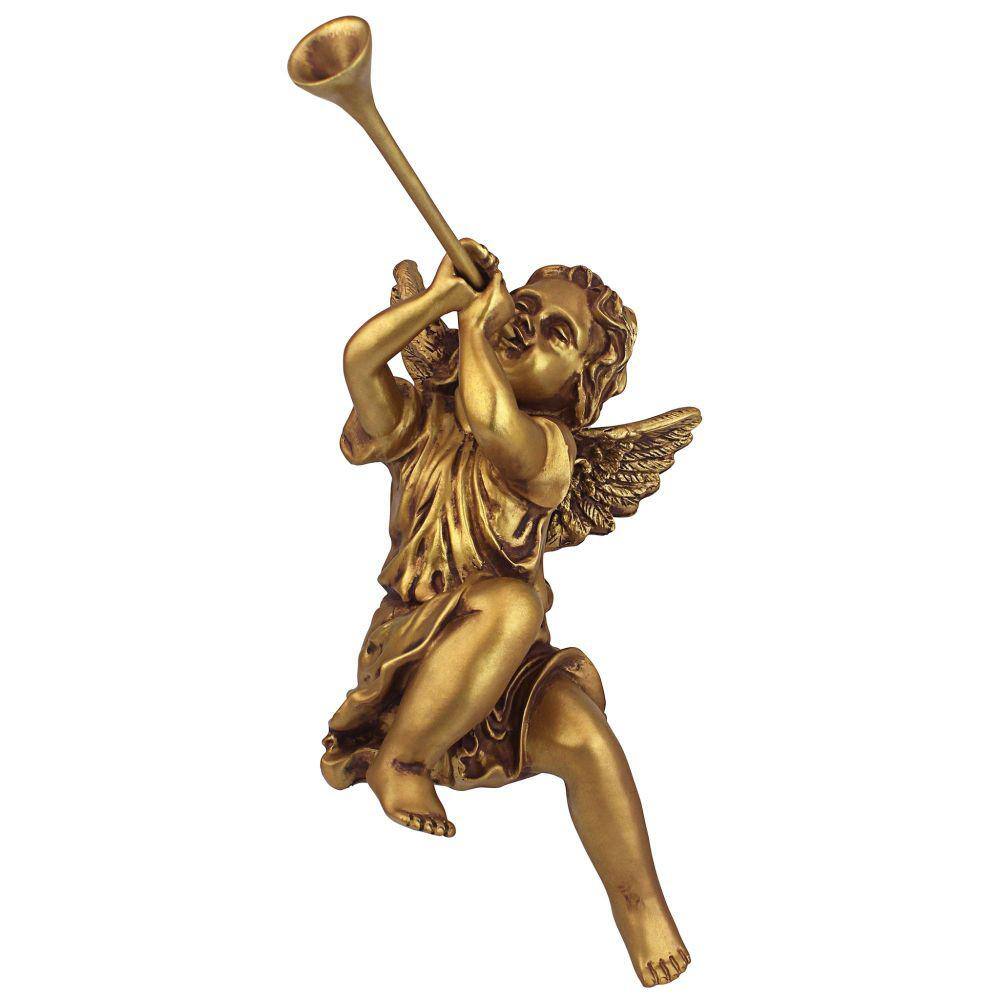 Design Toscano 13.5 in. H Trumpeting Angels of St. Peters Square Girl Angel Statue