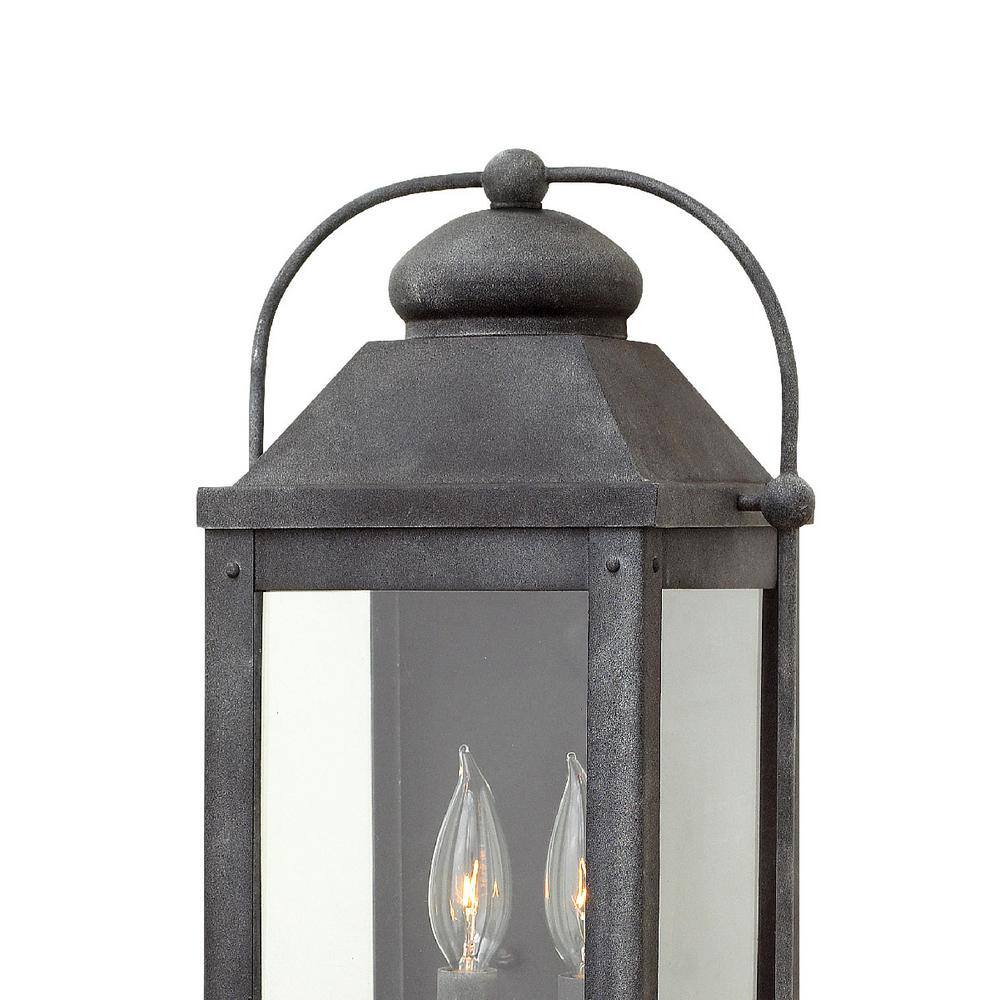 HINKLEY Anchorage Medium 2-Light Aged Zinc Outdoor Wall Lantern Sconce