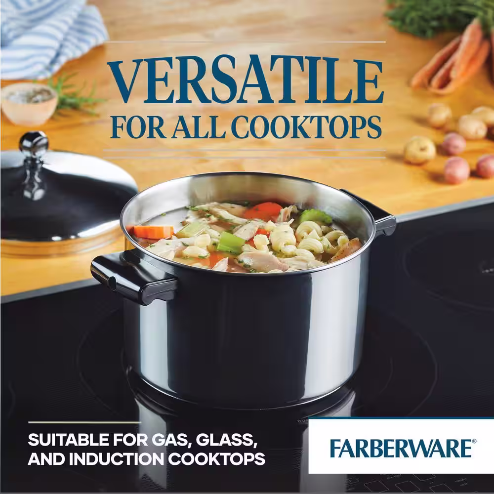 Farberware Classic Series 15-Piece Stainless Steel Nonstick Cookware Set