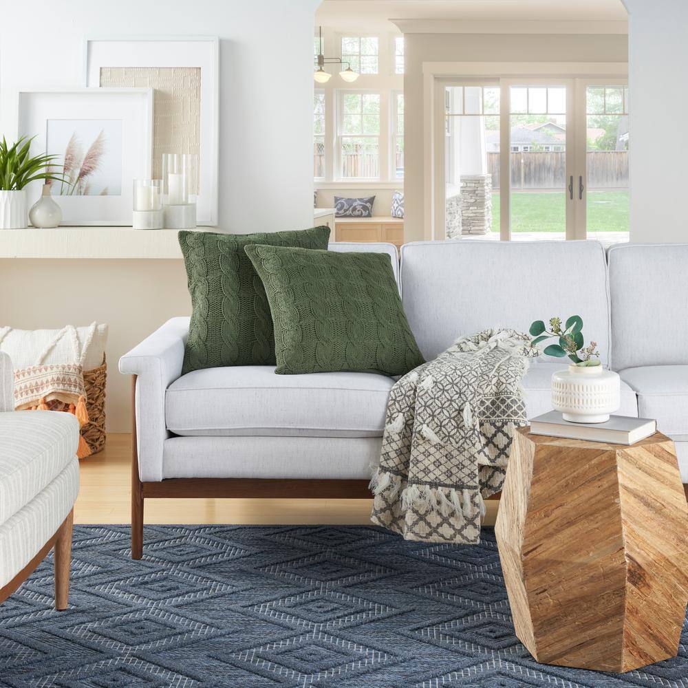 Mina Victory Lifestyles Green 18 in. X 18 in. Throw Pillow Set of 2