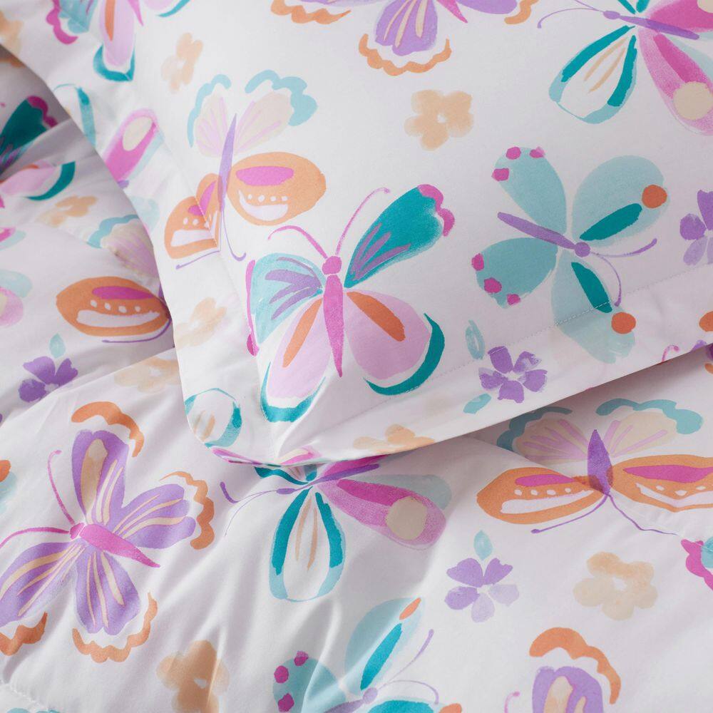 The Company Store Butterflies Organic Cotton Percale Multi Cotton Standard Sham