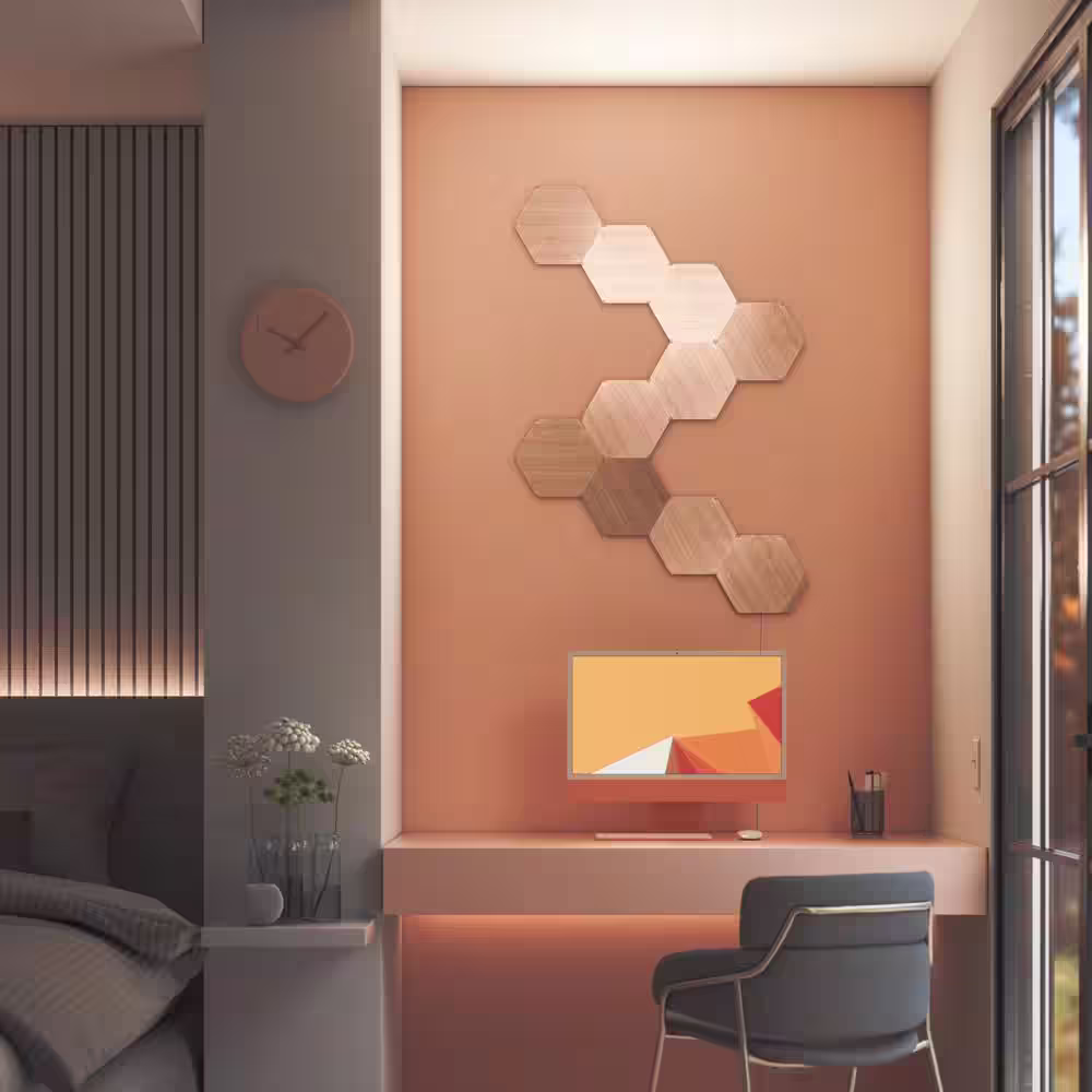 Nanoleaf Elements Wood Look Expansion Smart LED Panels (Pack of 3)