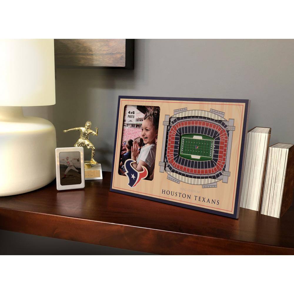 YouTheFan NFL Houston Texans Team Colored 3D StadiumView with 4 in. x 6 in. Picture Frame
