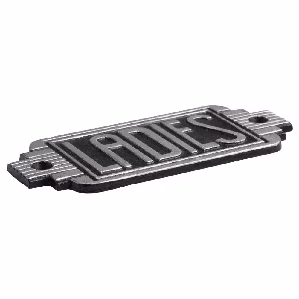 Design Toscano 2.5 in. x 6 in. Streamlined Art Deco Cast Iron Ladies Room Door Sign