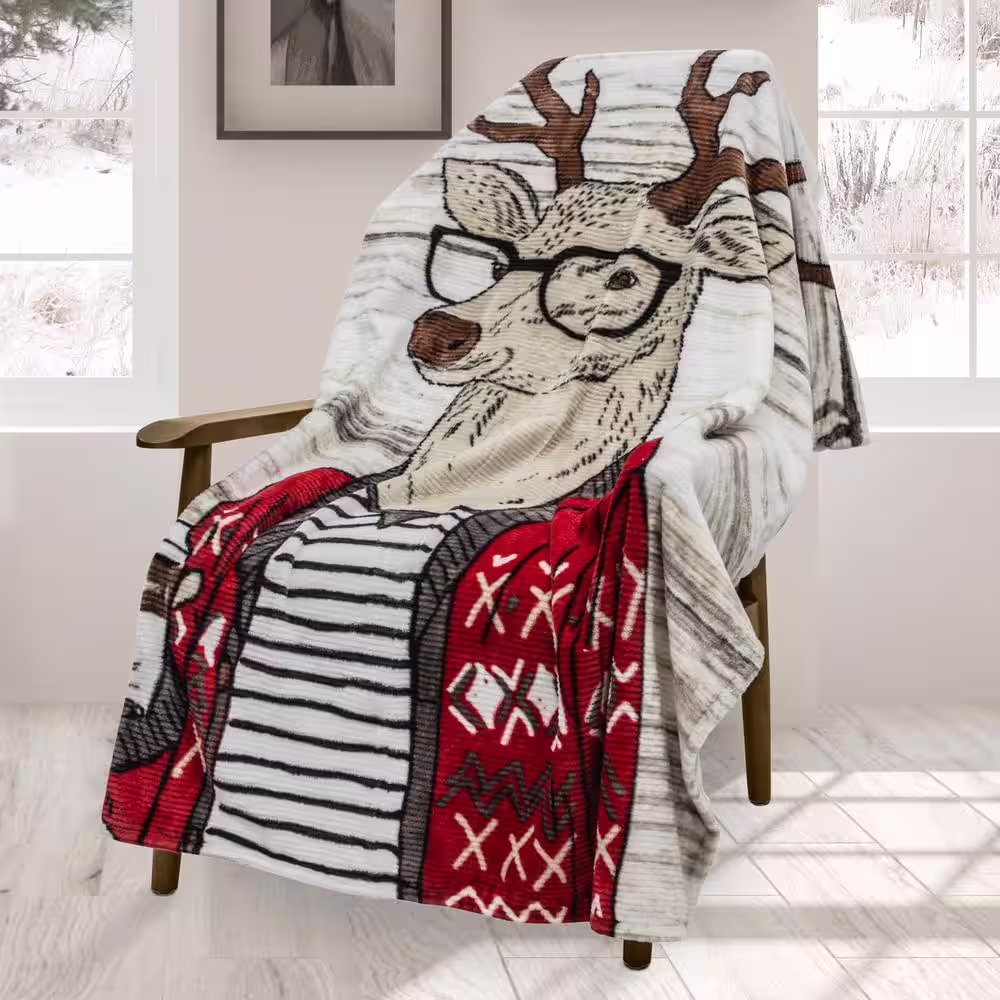 None Multi Print Polyester Throw Blanket