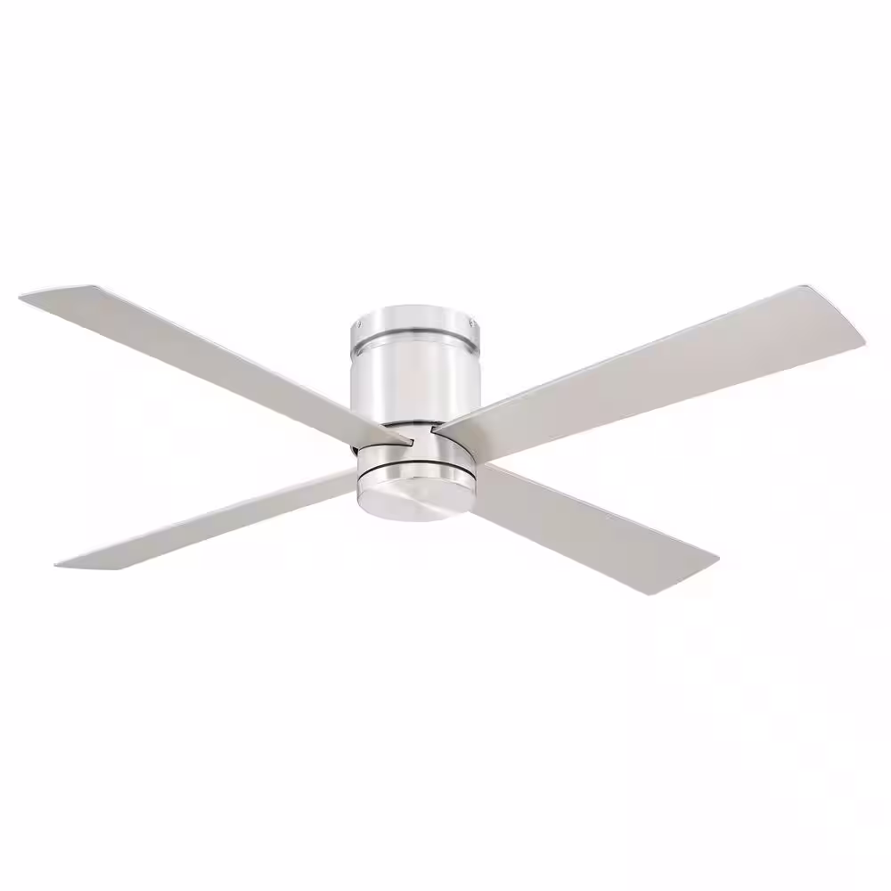 FANIMATION Kwartet 52 in. Indoor/Outdoor Brushed Nickel Ceiling Fan with Light Kit