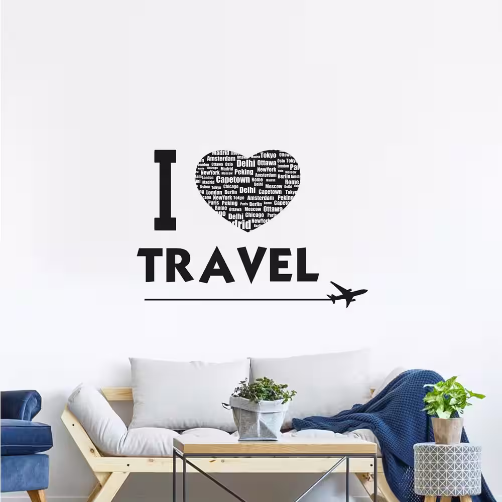 Brewster Black Travel Wall Quote Decal