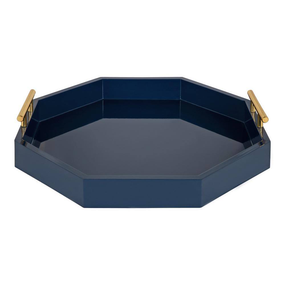 Kate and Laurel Lipton 18 in. x 3 in. x 18 in. Navy Blue Decorative Wall Shelf