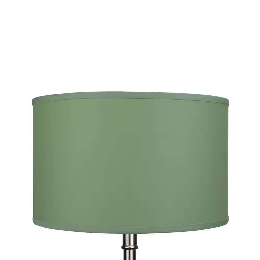 FenchelShades.com 18 in. Top Diameter x 18 in. Bottom Diameter x 11 in. H Linen Celadon Drum Lamp Shade