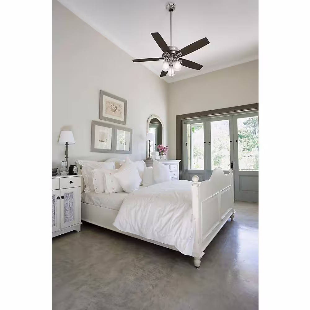 Hunter Donegan 52 in. LED Indoor Brushed Nickel Ceiling Fan with 3-Light