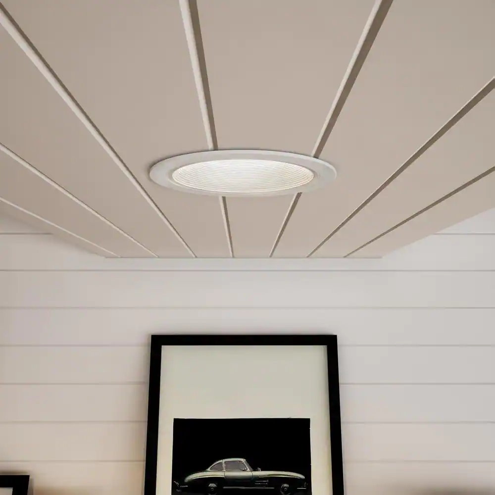 Halo 310 Series 6 in. White Recessed Ceiling Light Fixture Trim with Coilex Baffle