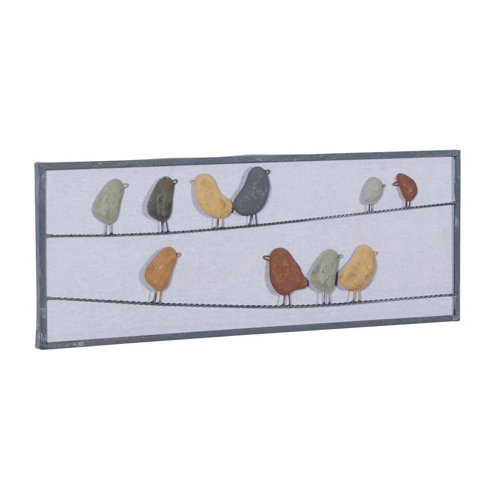 Litton Lane Metal Multi Colored Bird Wall Decor