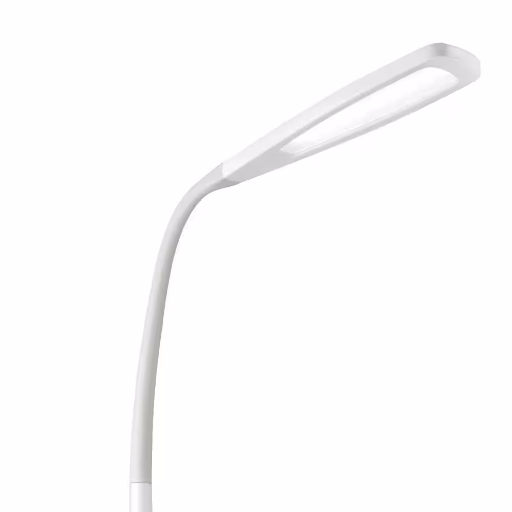 OttLite 71 in. White Natural Daylight LED Flex Floor Lamp