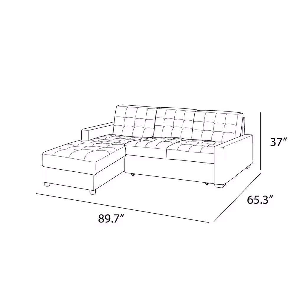 Serta Barison Steel Microfiber Fabric 3-Seat Convertible Sofa,