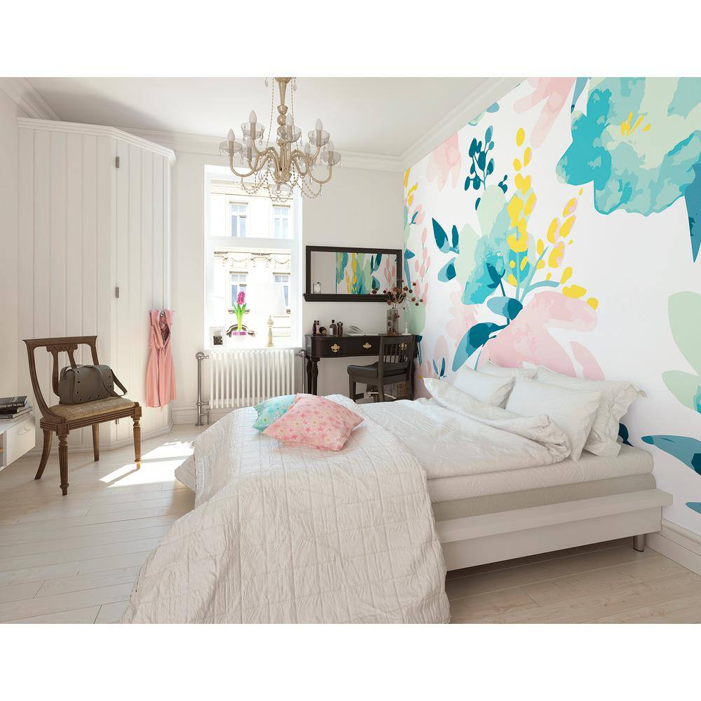 OhPopsi Delicate Water Colour Flowers Wall Mural