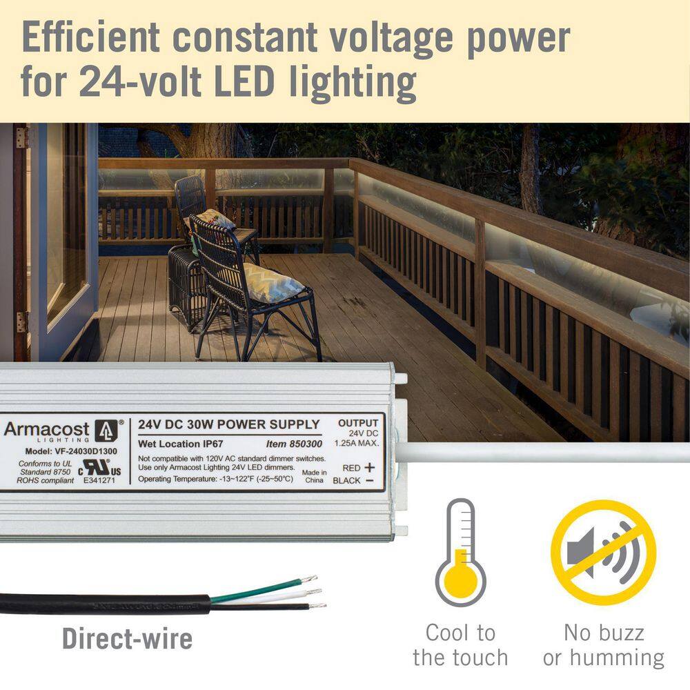 Armacost Lighting 30-Watt Standard Wet Location LED Driver 24-Volt DC Transformer