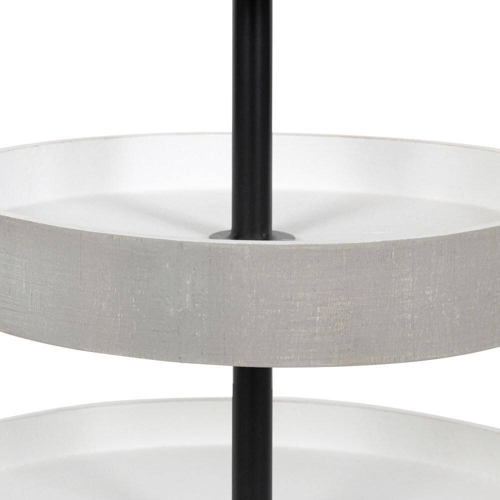 Kate and Laurel Woodmont 22.75 in. H x 15.75 in. W Gray Decorative Tray