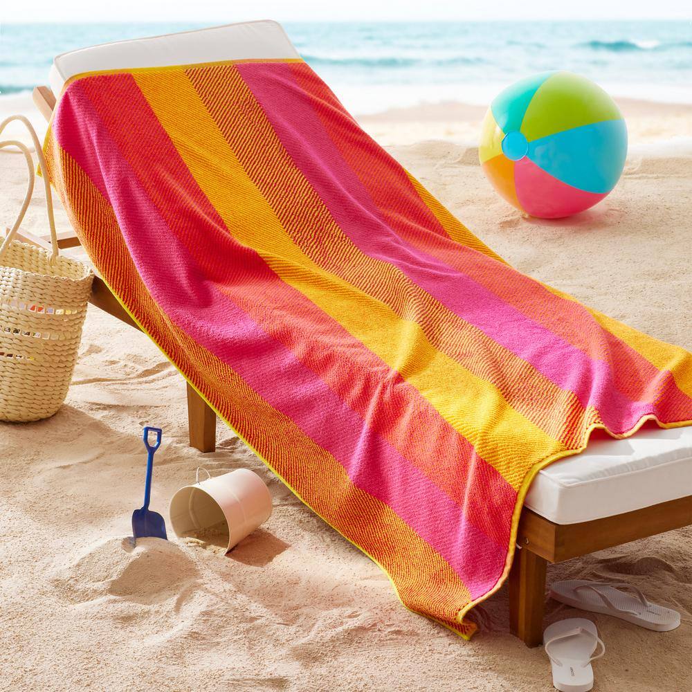 The Company Store Jacquard Cotton One Size Beach Towel