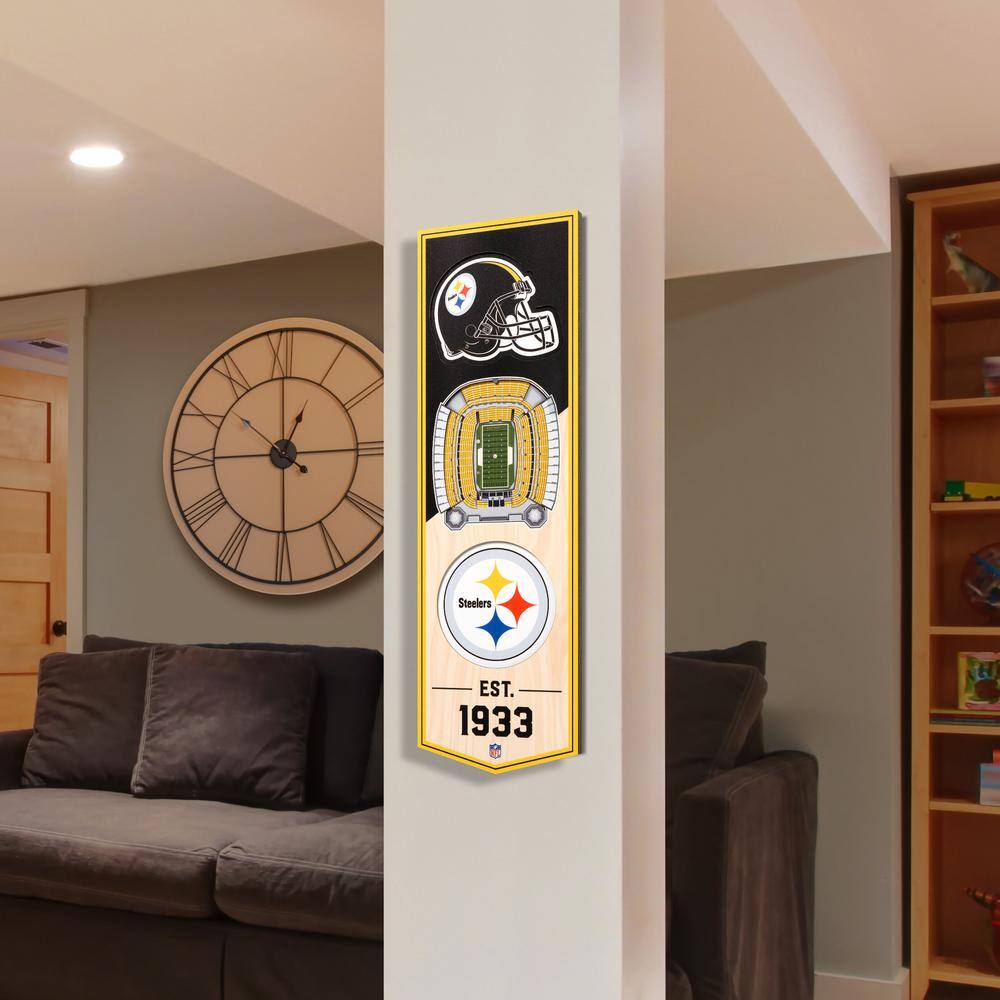 YouTheFan NFL Pittsburgh Steelers 6 in. x 19 in. 3D Stadium Banner-Heinz Field