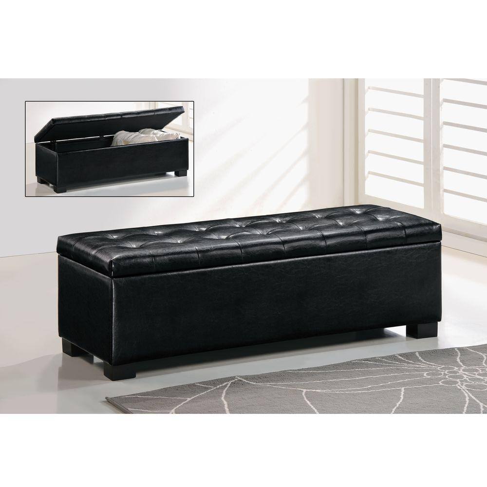 Baxton Studio Roanoke Black Storage Bench