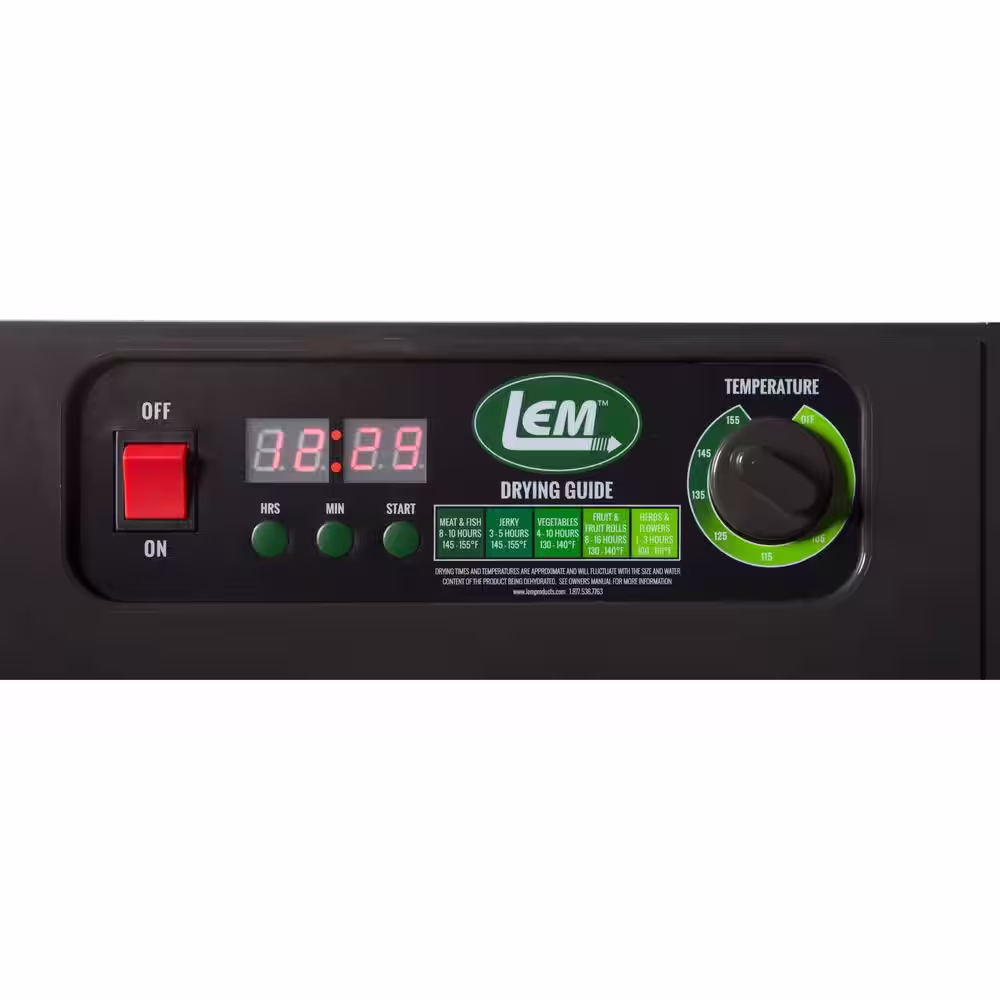 LEM Mighty Bite 10-Tray Black Food Dehydrator with Temperature Control