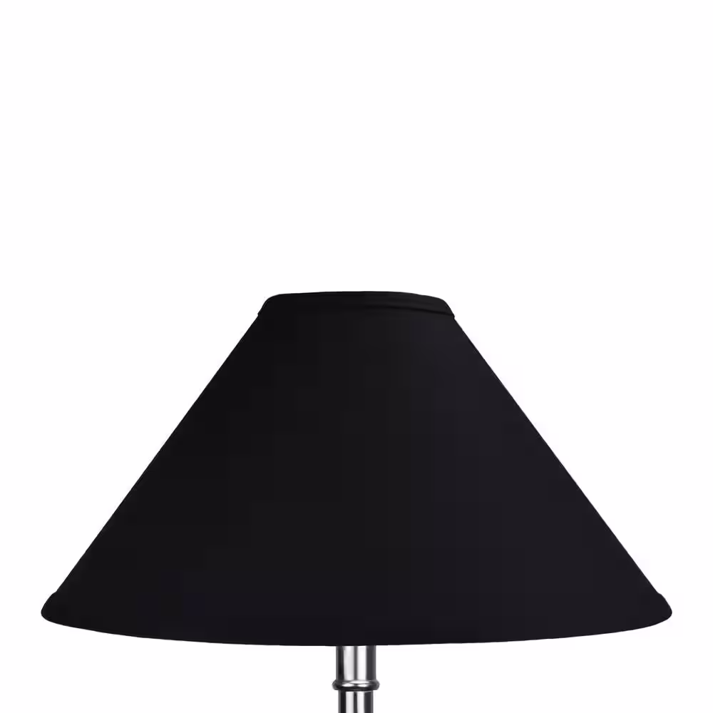 FenchelShades.com 18 in. W x 9 in. H Black/Nickel Hardware Coolie Lamp Shade