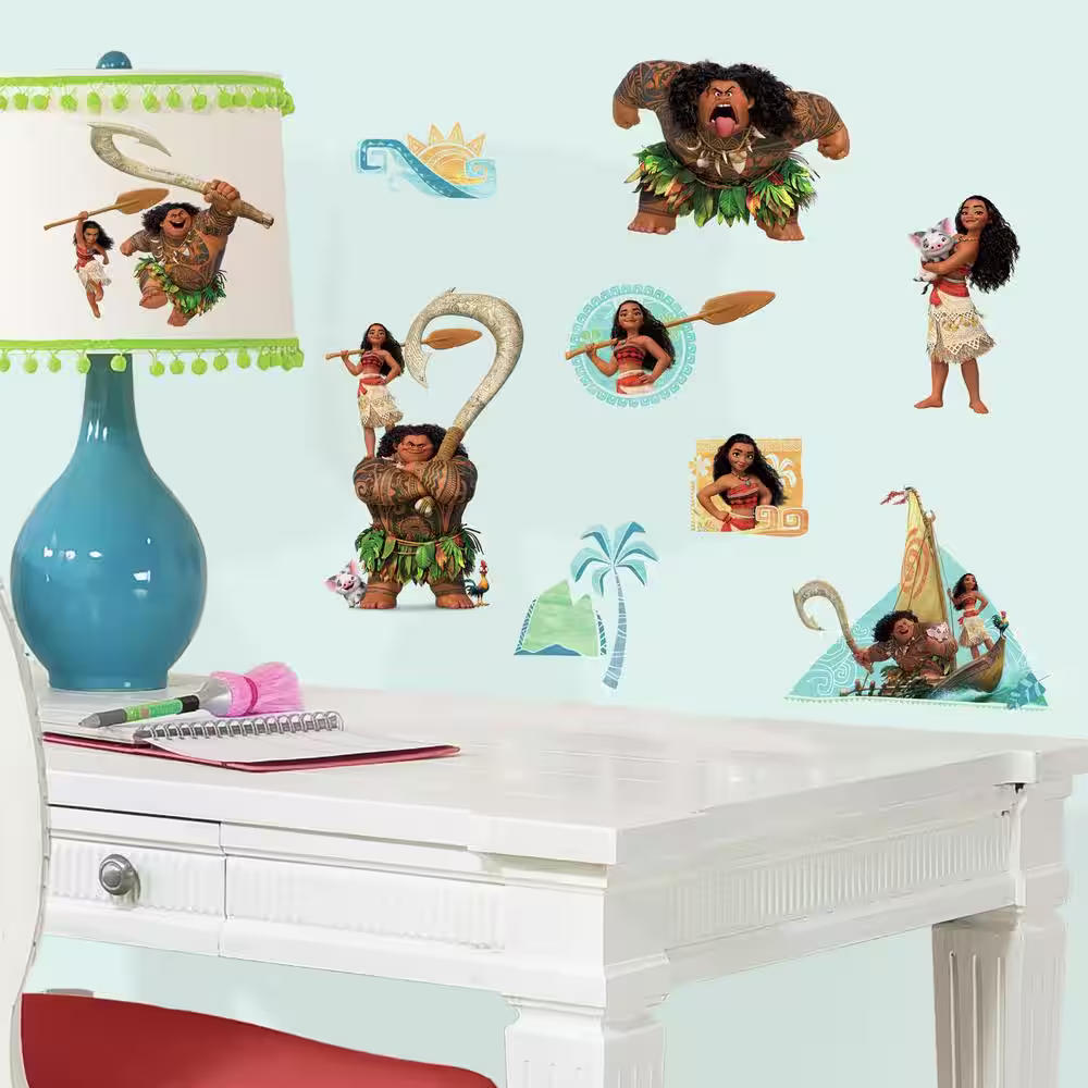 RoomMates 5 in. x 11.5 in. Disney Moana 25-Piece Peel and Stick Wall Decals