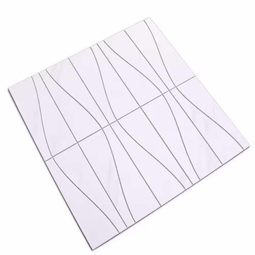 AVANT DECOR Naples Calacatta 5 in. x 5 in. 4mm Stone Peel and Stick Backsplash Tile Sample Cut Tile (.17 sq. ft./Sample)