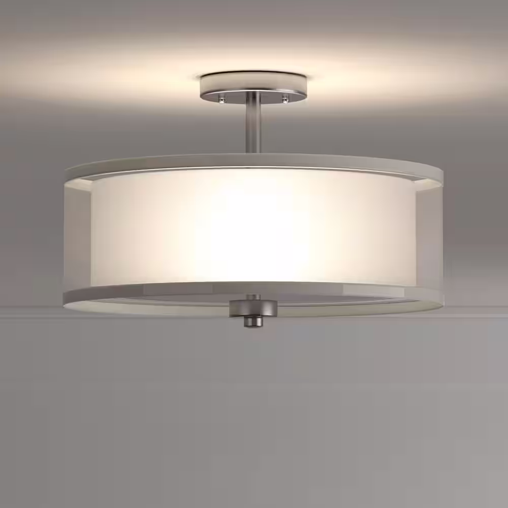 Minka Lavery Parsons Studio 3-Light Brushed Nickel Semi-Flush Mount Light