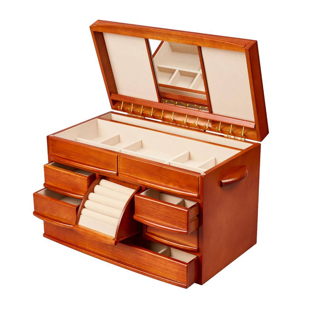 Mele & Co Empress Walnut Finish Wooden Jewelry Box