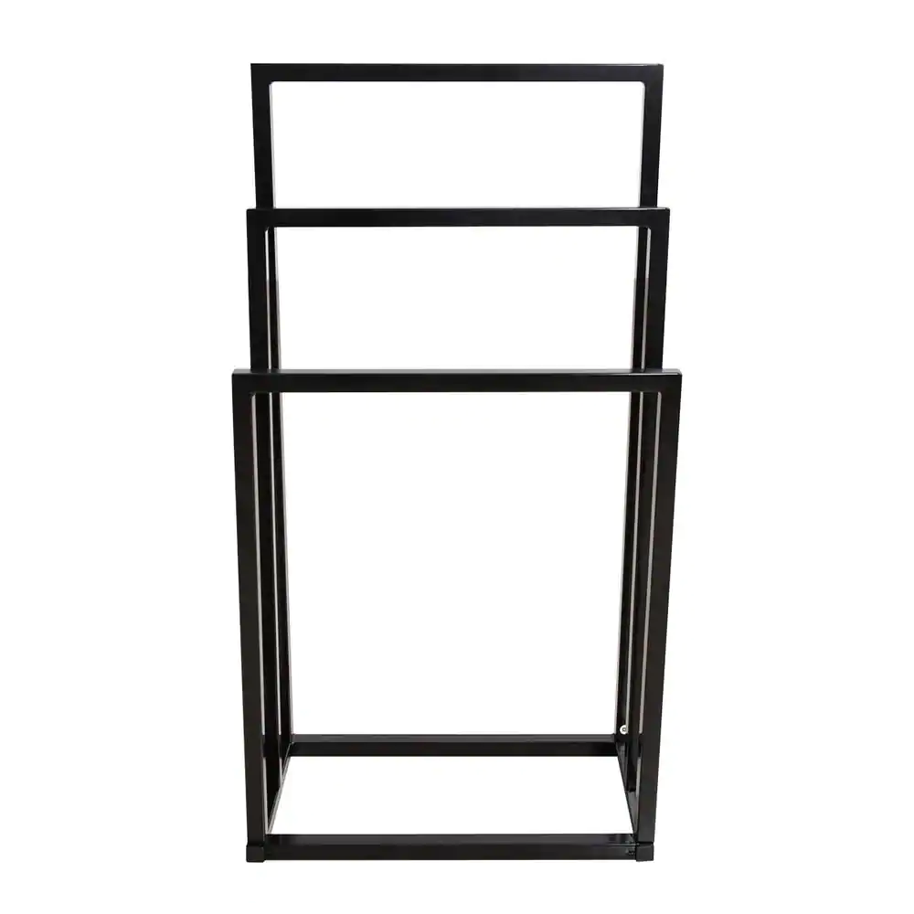 None Metal Freestanding Towel Rack 3 Tiers Hand Towel Holder Organizer for Bathroom Accessories, Black