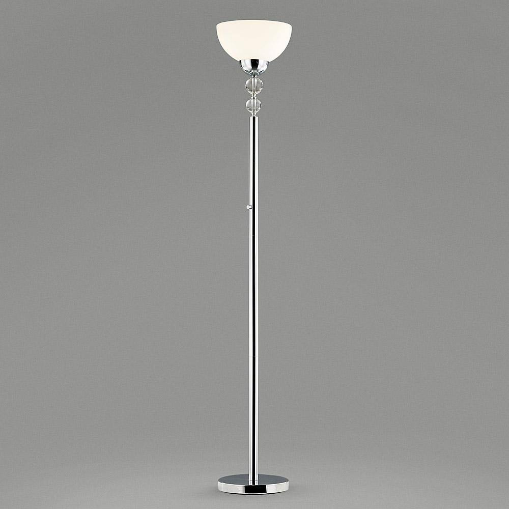 HomeGlam TARANTO 72 in. Chrome Finish LED Dimmable Crystal Balls Torchiere Floor Lamp with LED Bulb Included