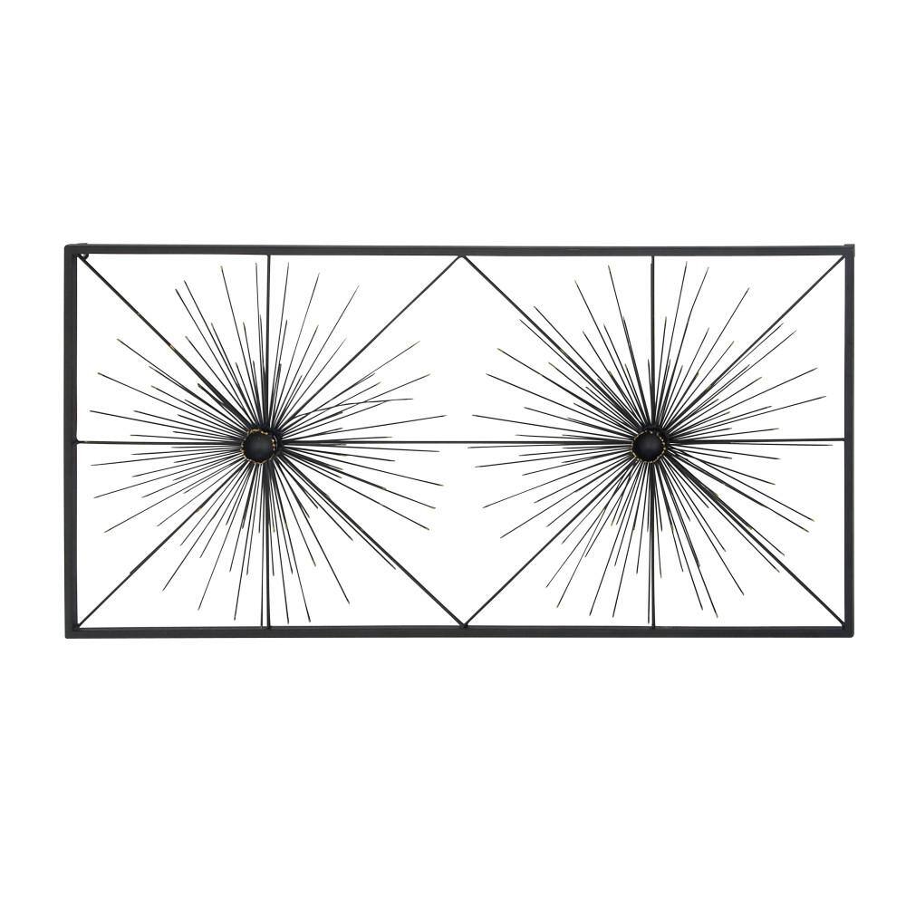 Litton Lane Metal Black Sea Urchin Starburst Wall Decor with Black Frame