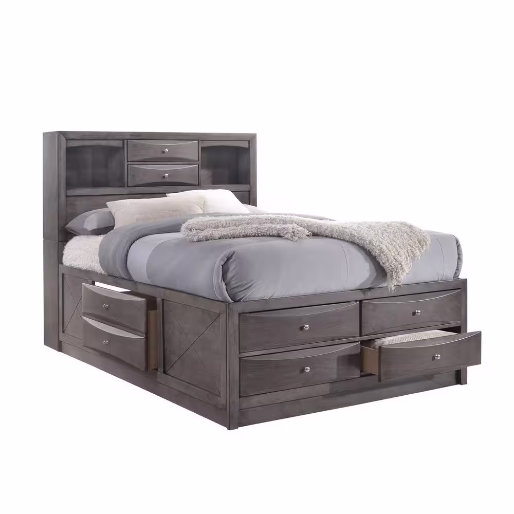Picket House Furnishings Madison 6-Piece Gray Queen Storage Bedroom Set
