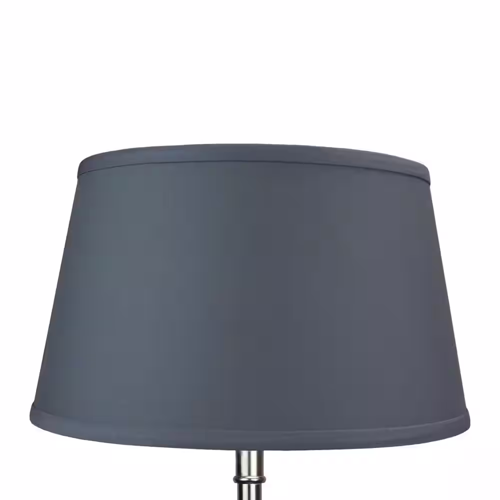 FenchelShades.com 11 in. Top Diameter x 14 in. Bottom Diameter x 8 in. Slant Linen Graphite Empire Lamp Shade