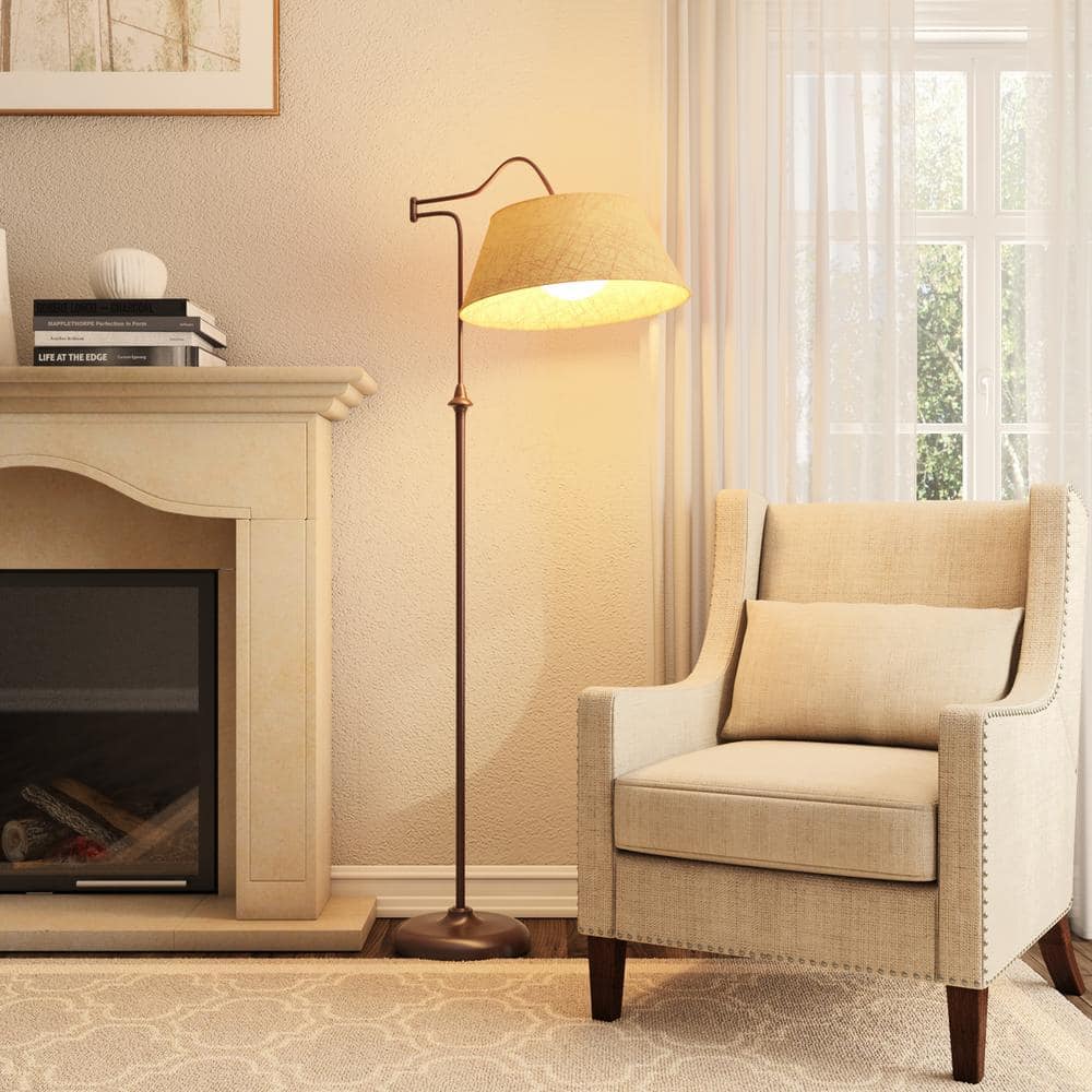 Adesso Rodeo 61 in. H Antique Bronze Floor Lamp