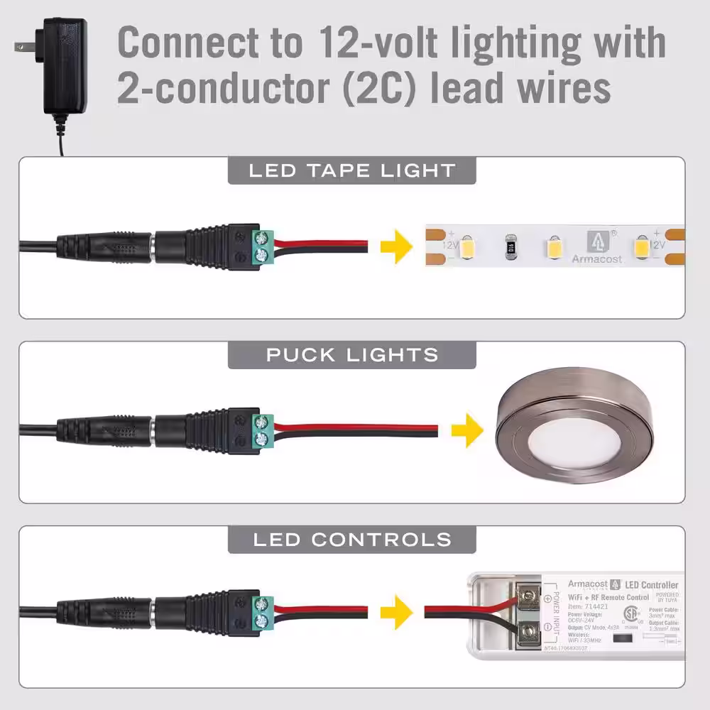Armacost Lighting 12-Watt Wall Mount Power Supply Plug 12-Volt DC Transformer