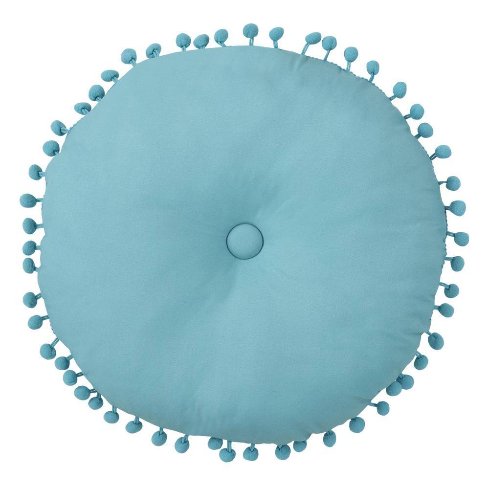 None Afton Blue Polyester Round 15x15
