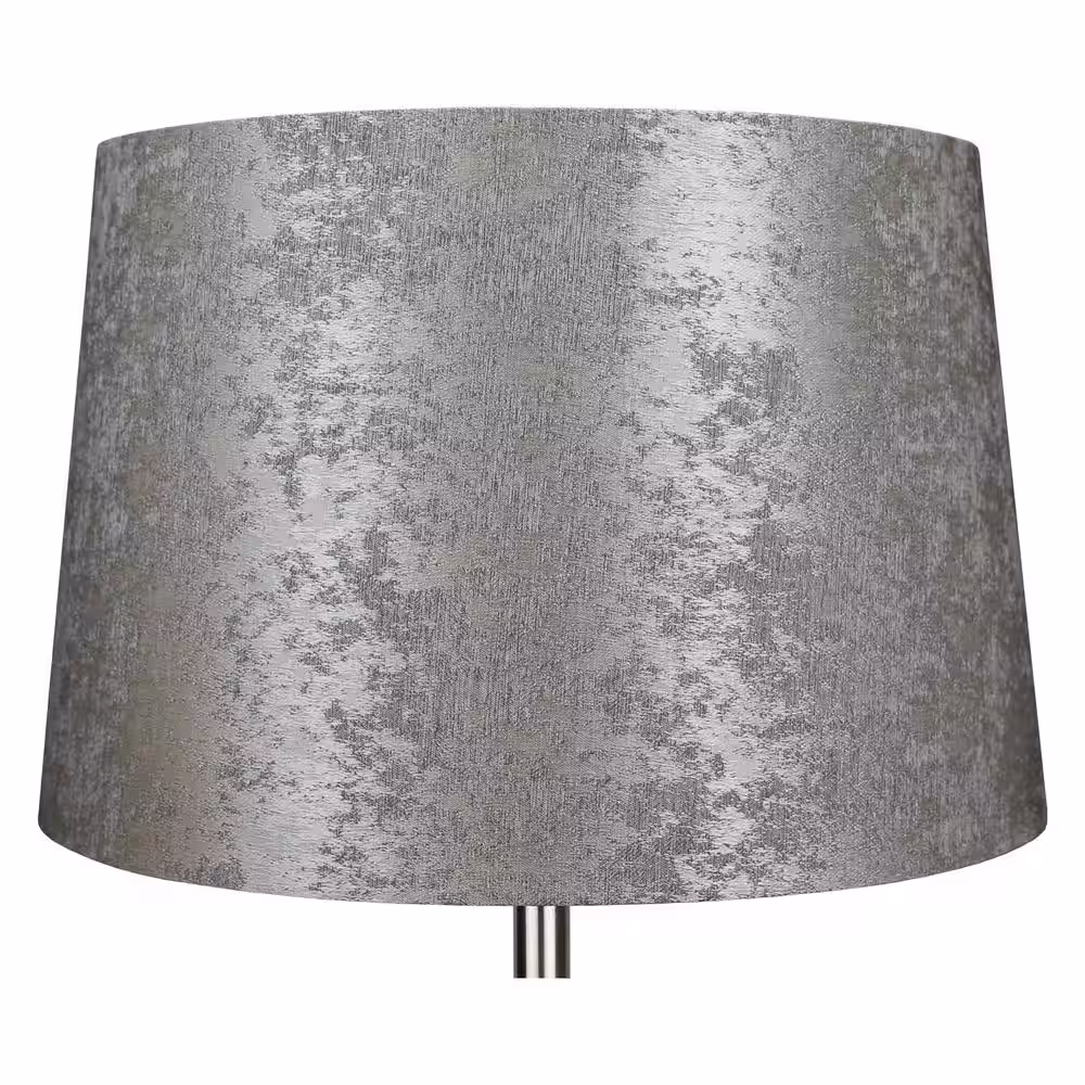 FenchelShades.com Fenchel Shades 13 in. Top Diameter x 15 in. Bottom Diameter x 10 in. Slant Empire Lamp Shade - Couture Crushed Sterling