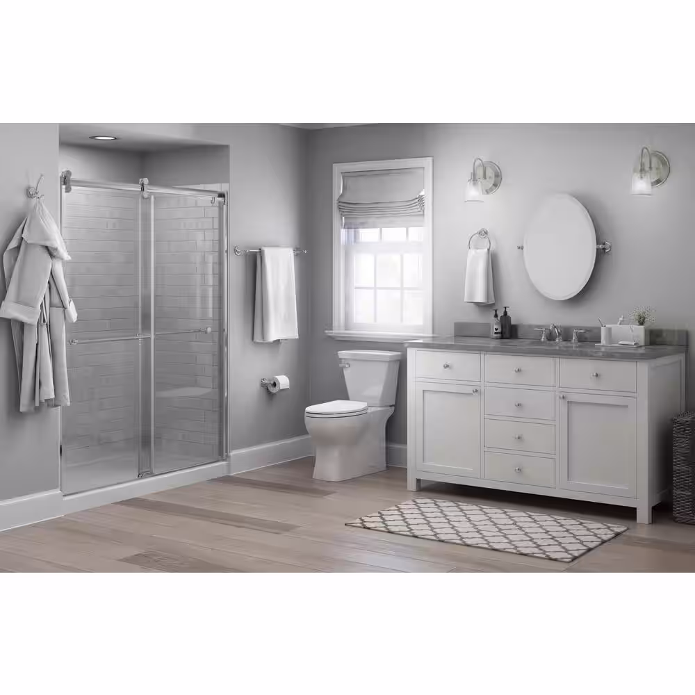 Delta Silverton 4-Piece Bath Hardware Set with Towel Ring, Toilet Paper Holder, Towel Hook and 24 in. Towel Bar in Chrome