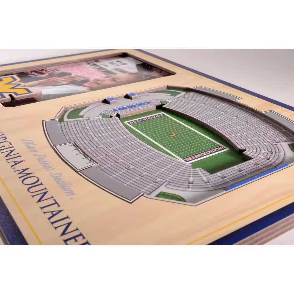 YouTheFan NCAA West Virginia Mountaineers Team Colored 3D StadiumView with 4 in. x 6 in. Picture Frame