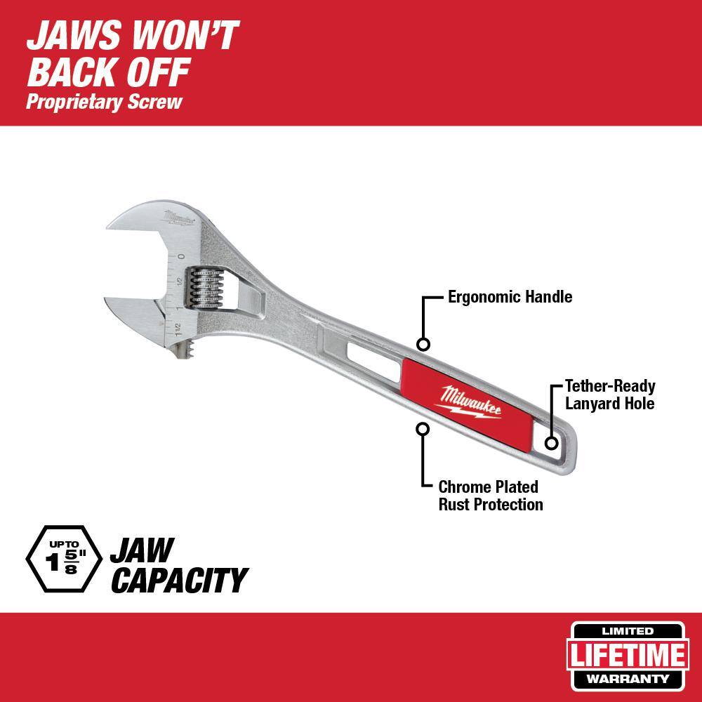Milwaukee 12 in. Adjustable Wrench with 10 in. Smooth Jaw Plier (2-Pieces)