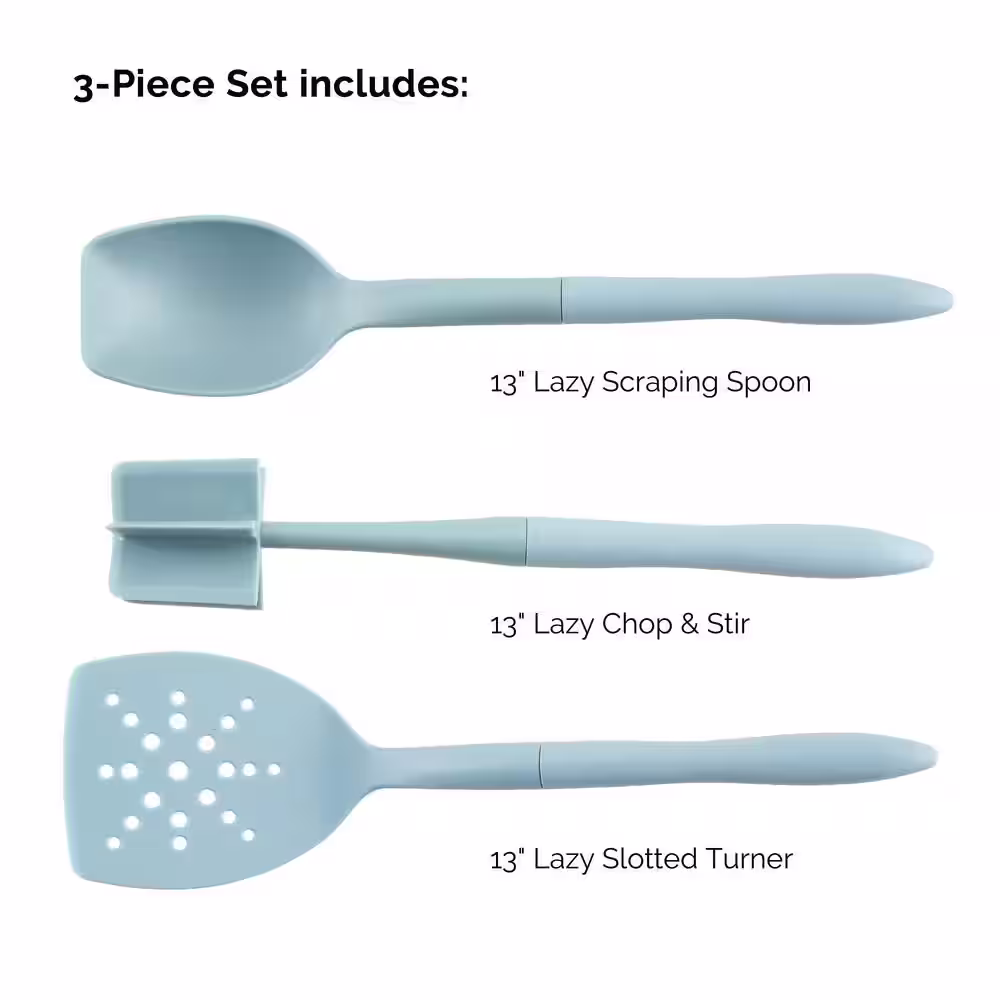 Rachael Ray Sky Blue Tools and Gadgets Lazy Chop and Stir, Flexi Turner and Scraping Spoon Set