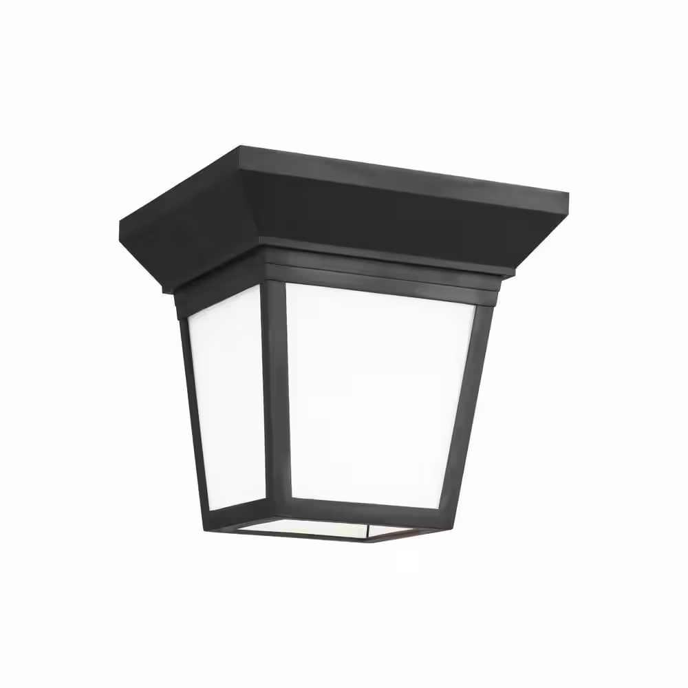 Generation Lighting Lavon 1 -Light Black Outdoor Traditional Flush Mount Light