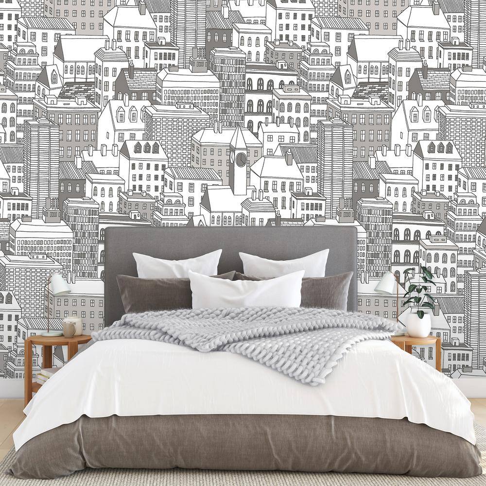 None Grey Wall Cityscapes Views Dove Mural