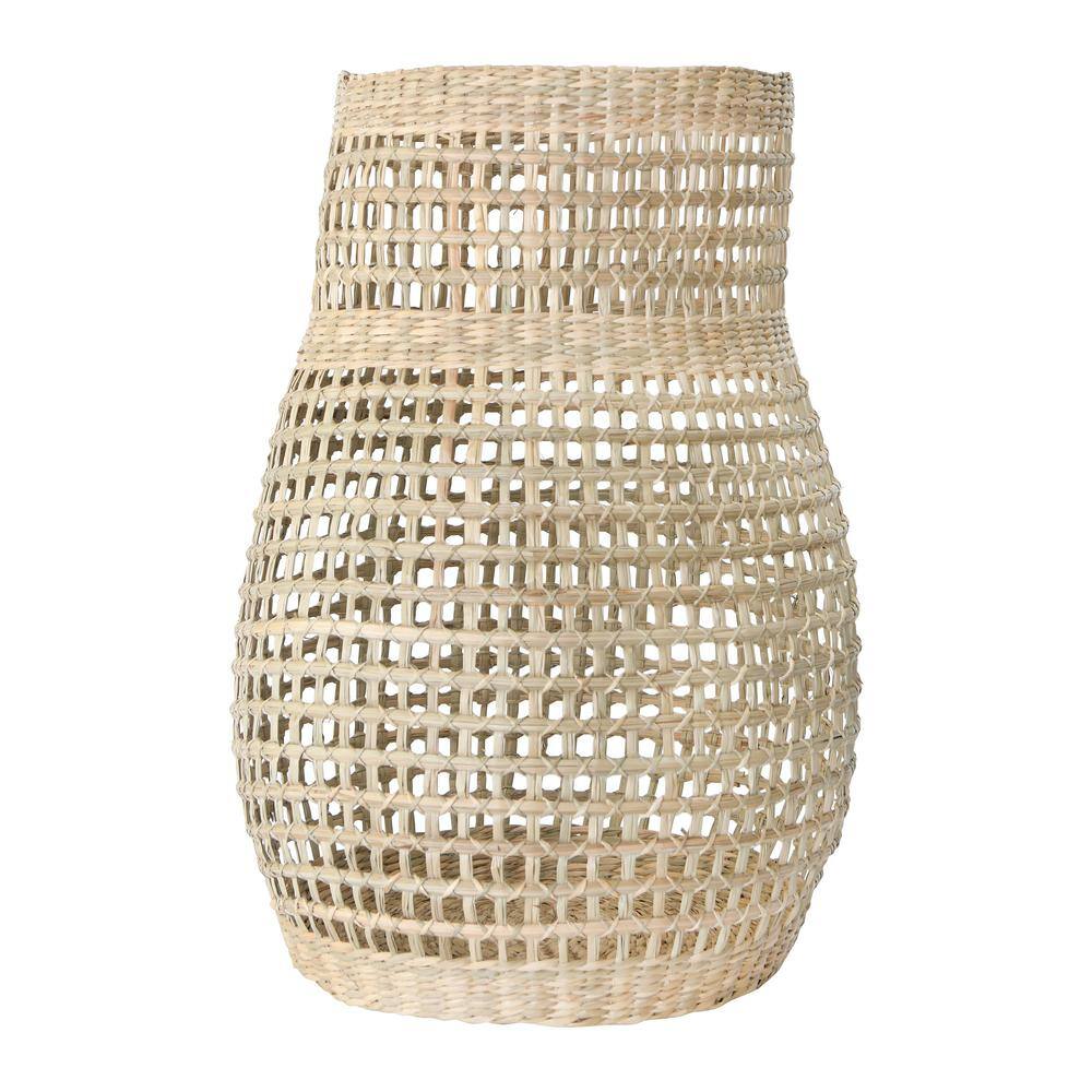 Storied Home Decorative 20 in. Handwoven Natural Seagrass Vase