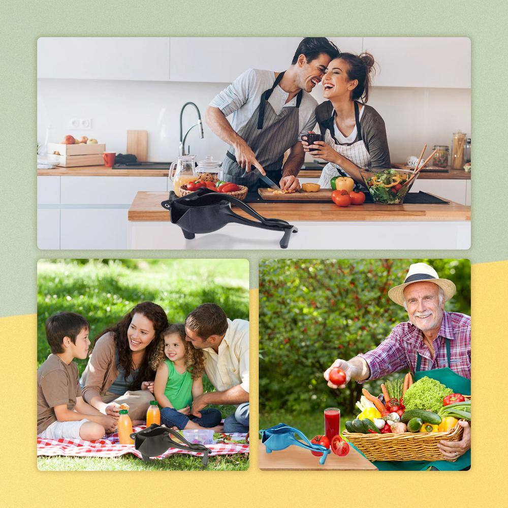 None Black Aluminum Manual Press Citrus Juicer