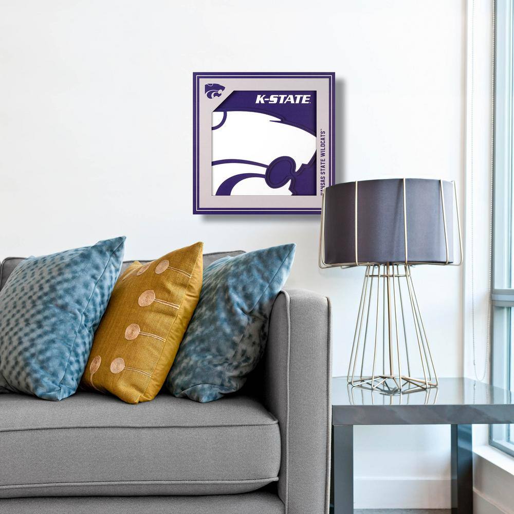 None NCAA Kansas State Wildcats 3D Logo Series Wall Art - 12x12