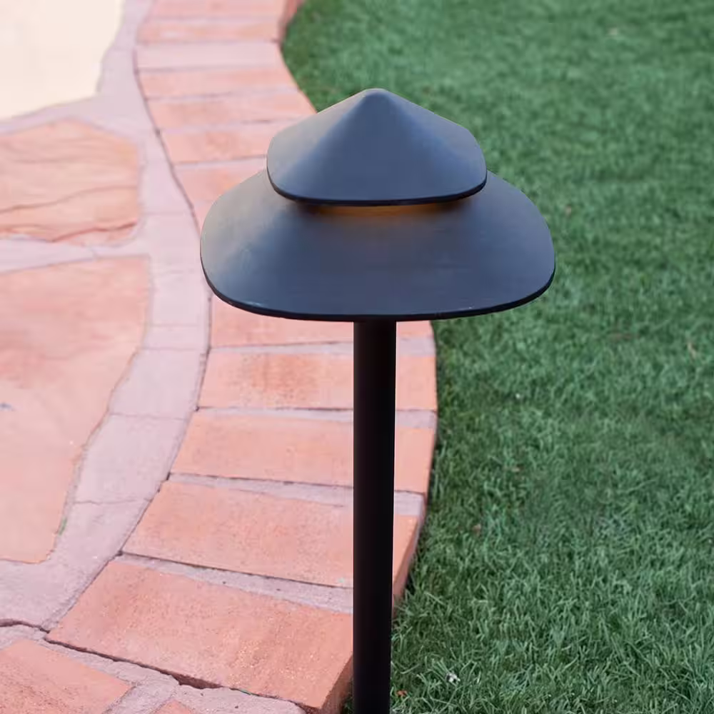 Hampton Bay Low Voltage 90 Lumens Matte Black Outdoor Integrated LED Architectural Path Light; Weather/Water/Rust Resistant